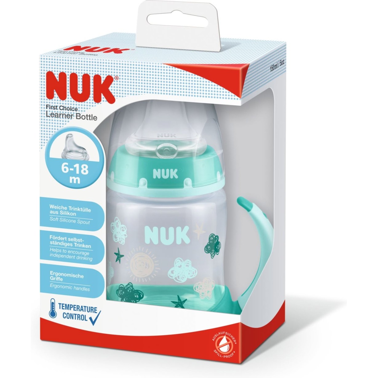 Nuk lonček FC z vgrajenim temp. indokatorjem, silikon, 150 ml multicolor