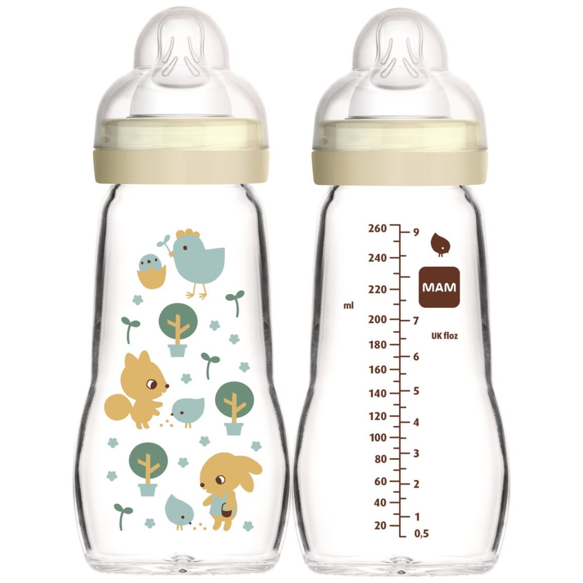 MAM staklena bočica 260 ml 2+mj sort 638053