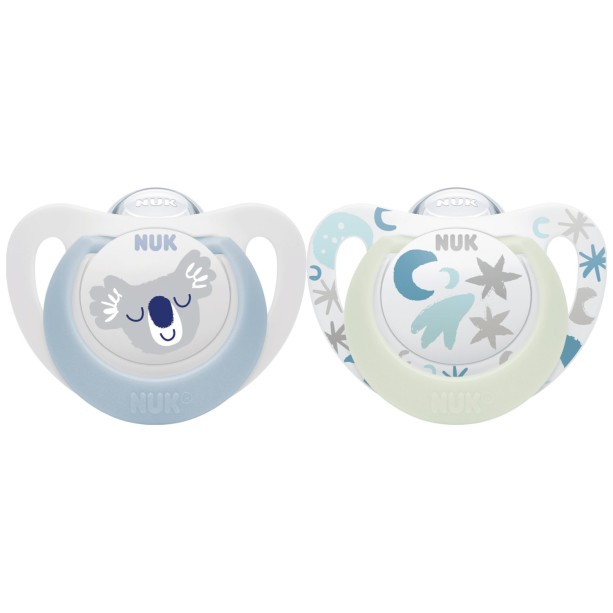 Nuk tolažilna duda - silikon Star Day & Night 0-6m  2/1
