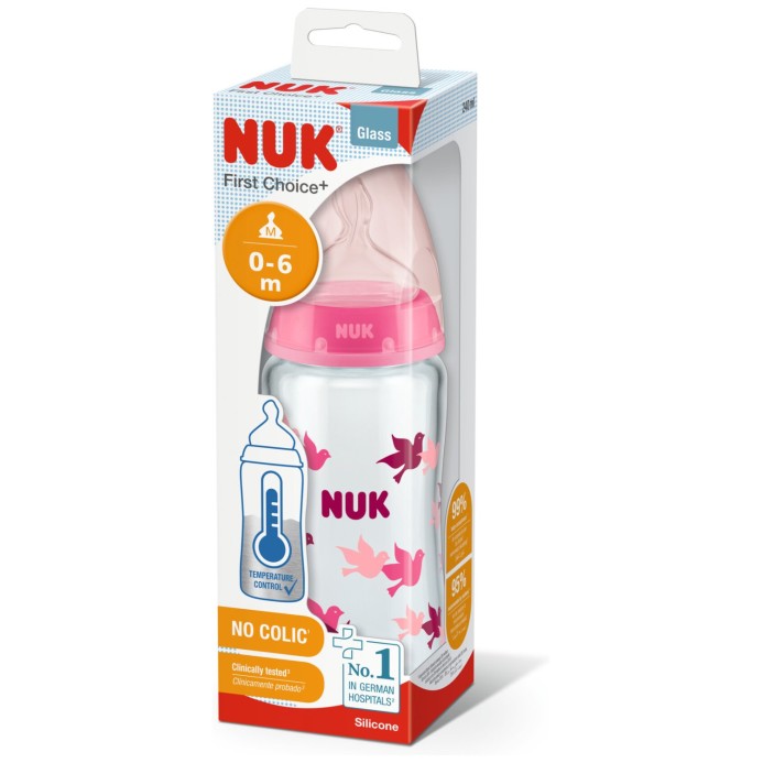 Steklenička steklena First Choise+ 240 ml, 0-6 m