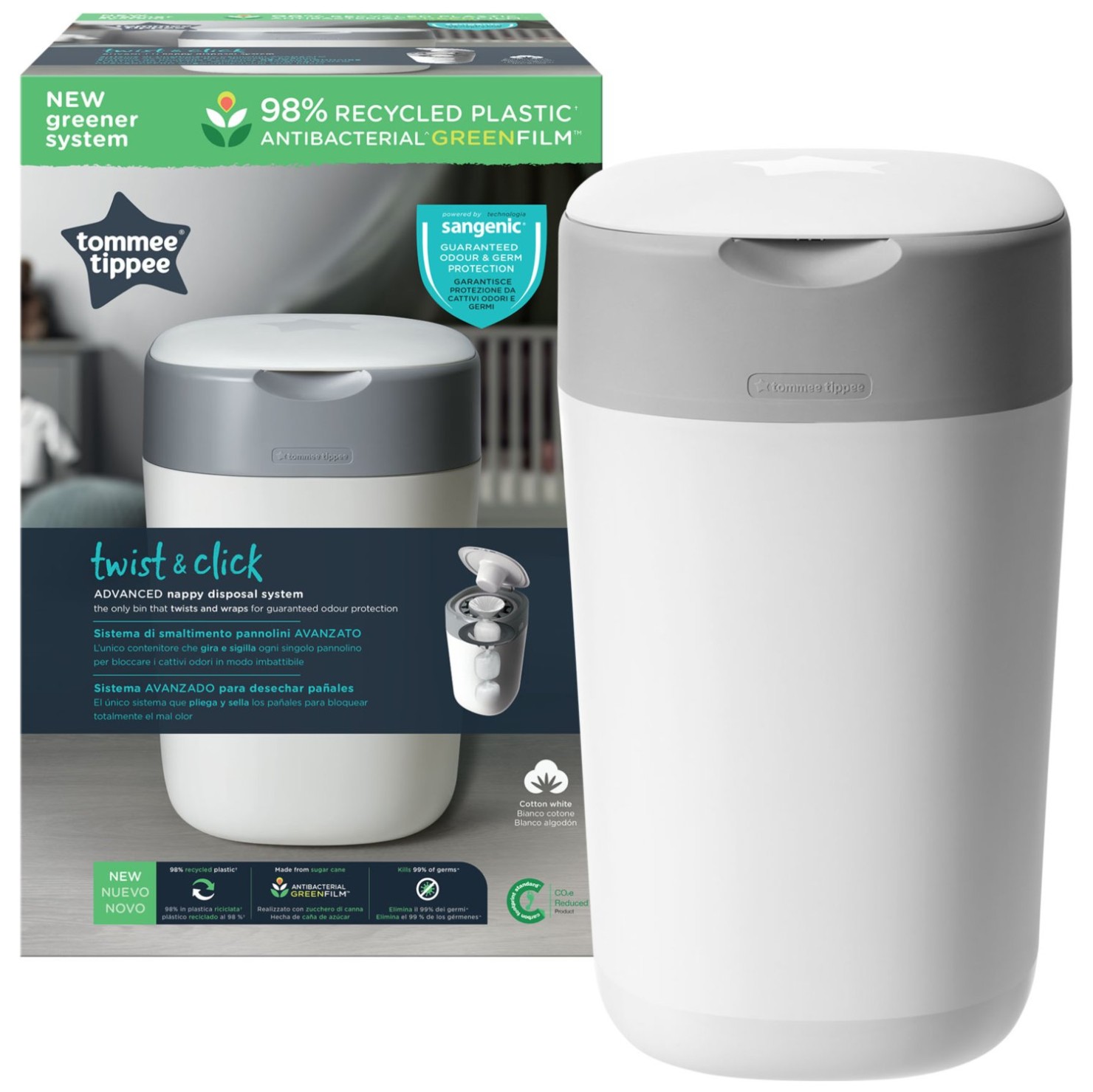 Koš za plenice Twist&Click White Koš za plenice Twist&Click White