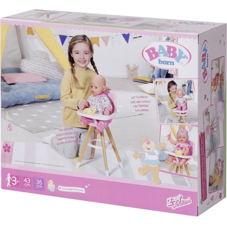 Zapf Baby Born leseni stolček za hranjenje