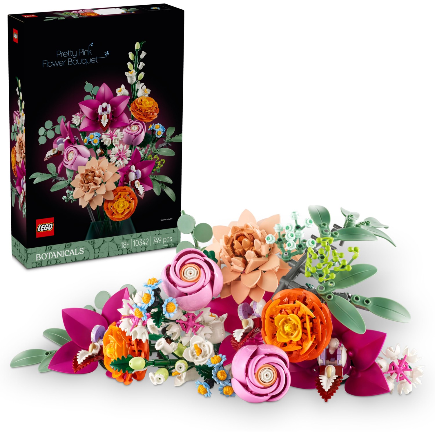 LEGO® Botanicals 10342 Čudovit šopek z rožnatimi cvetovi