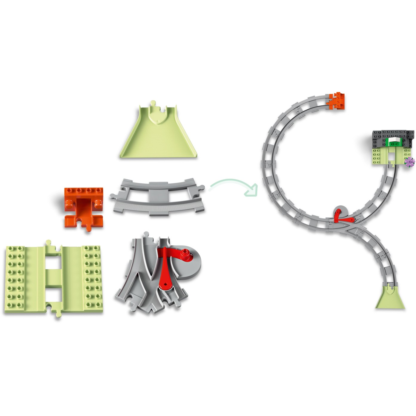 Kocke Duplo Razširitveni komplet železniški predor in tiri 10425