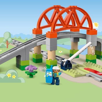 Kocke Duplo Razširitveni komplet železniški most in tiri 10426