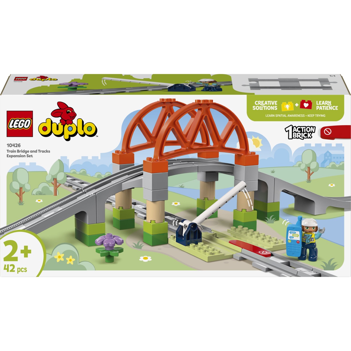 Kocke Duplo Razširitveni komplet železniški most in tiri 10426