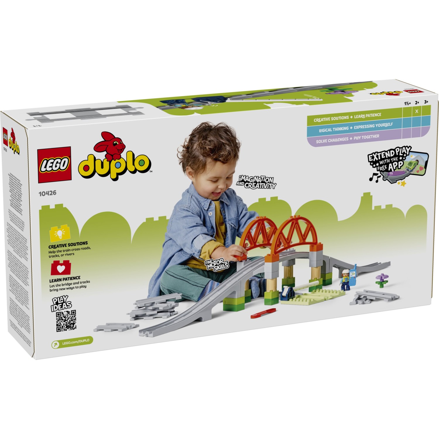 Kocke Duplo Razširitveni komplet železniški most in tiri 10426