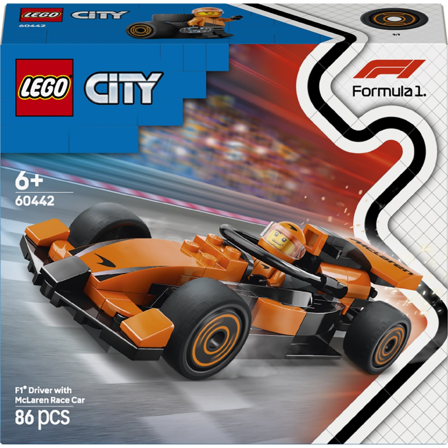 Lego® City 60442 Voznik F1® z dirkalnikom McLaren