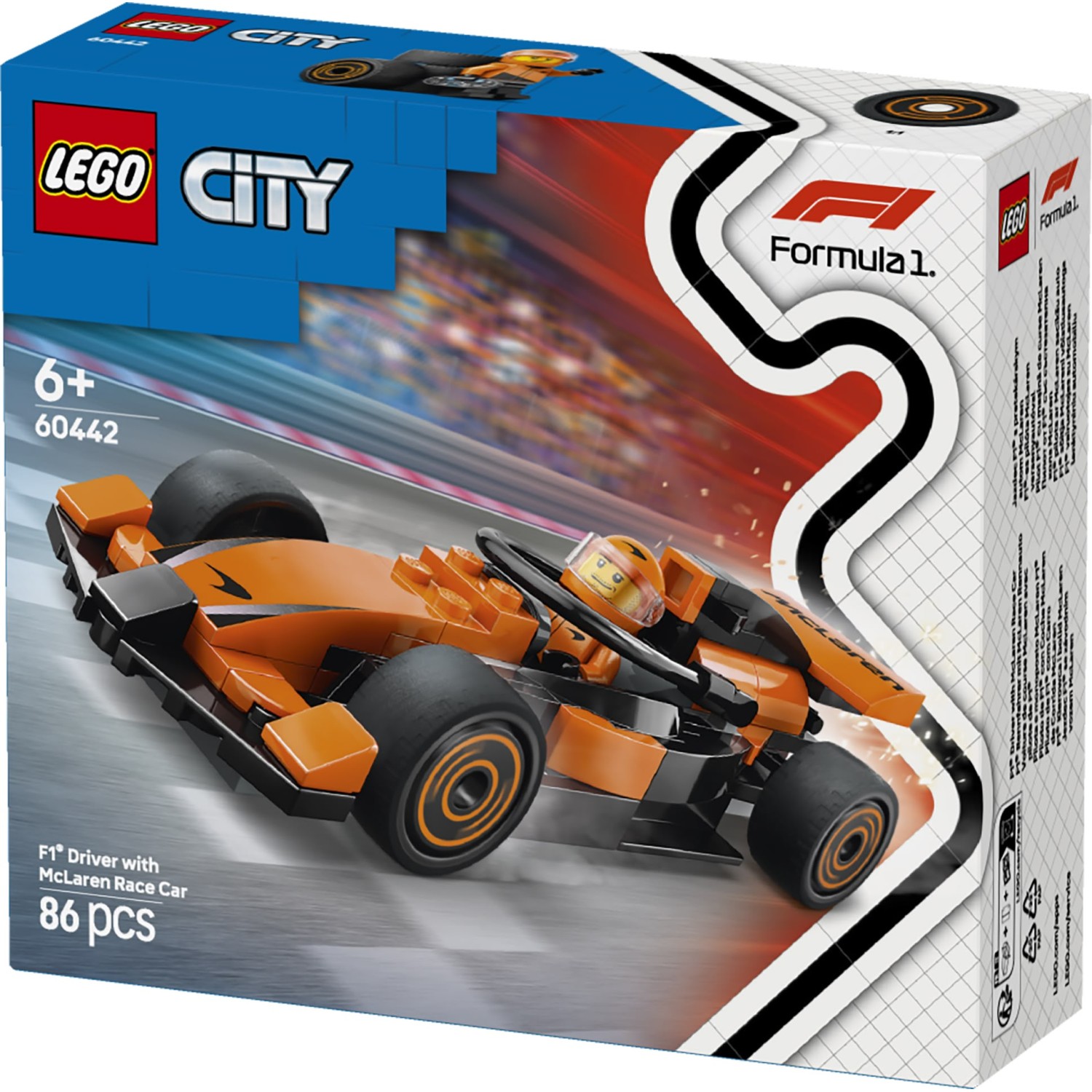 Lego® City 60442 Voznik F1® z dirkalnikom McLaren