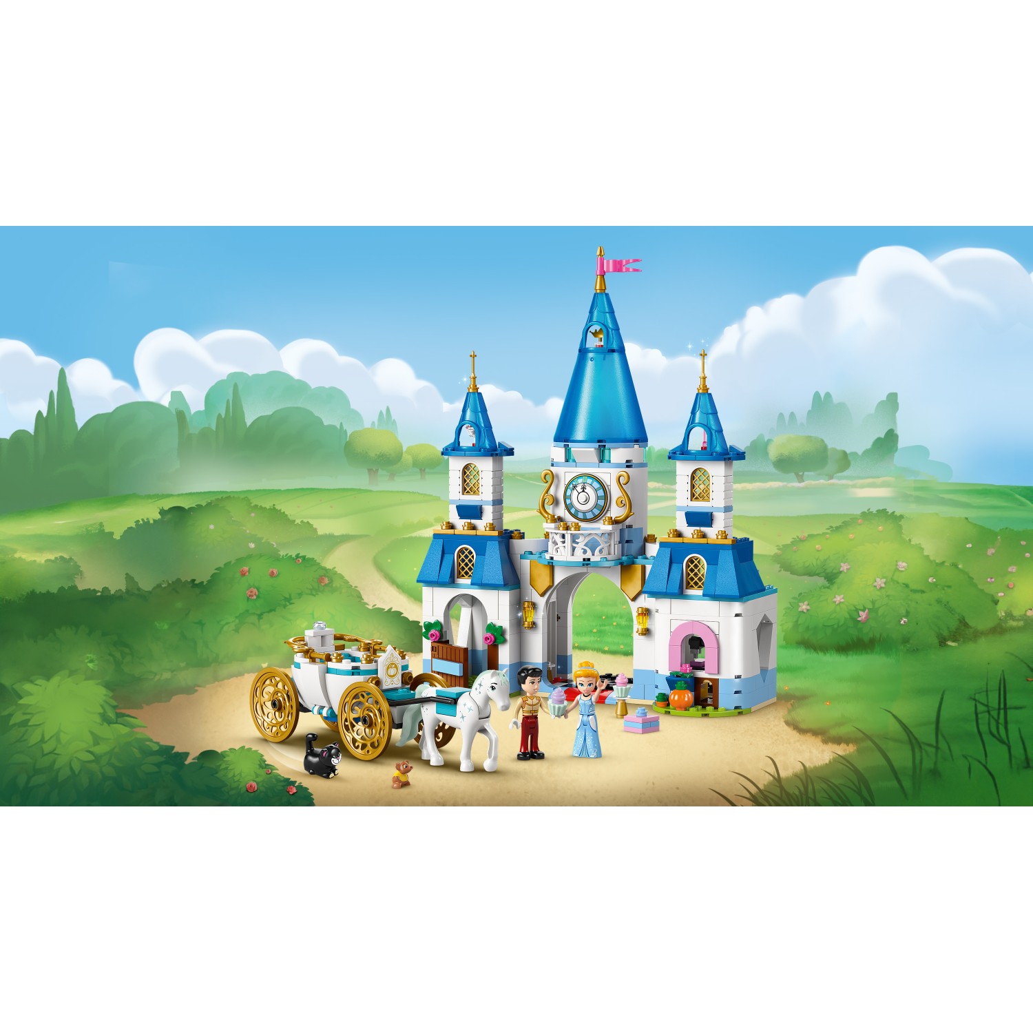 Lego® Disney Princess™ 43275 Pepelkin grad in kočija s konjsko vprego