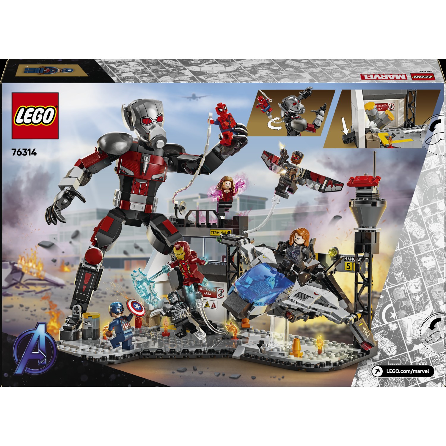 Kocke Super Heroes Stotnik Amerika: Državljanska vojna, akcijska bitka 76314 Kocke Super Heroes Stotnik Amerika: Državljanska vojna, akcijska bitka 76314