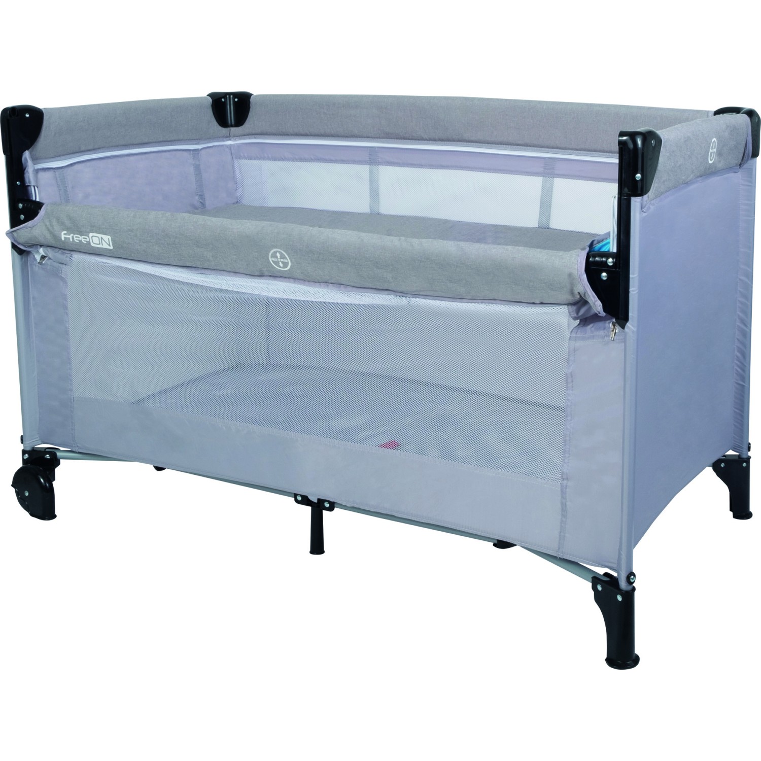 Prenosna postelja DOUBLE z dvojnim dnom in pomično stranico