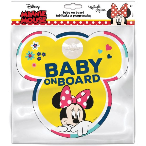 Znak za avto otrok v avtu Minnie 20 x 16 cm yellow Znak za avto otrok v avtu Minnie 20 x 16 cm yellow