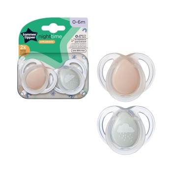 Tommee Tippee tolažilna duda - silikon , nočna, 0-6m, sort, 2/1 Tommee Tippee tolažilna duda - silikon , nočna, 0-6m, sort, 2/1