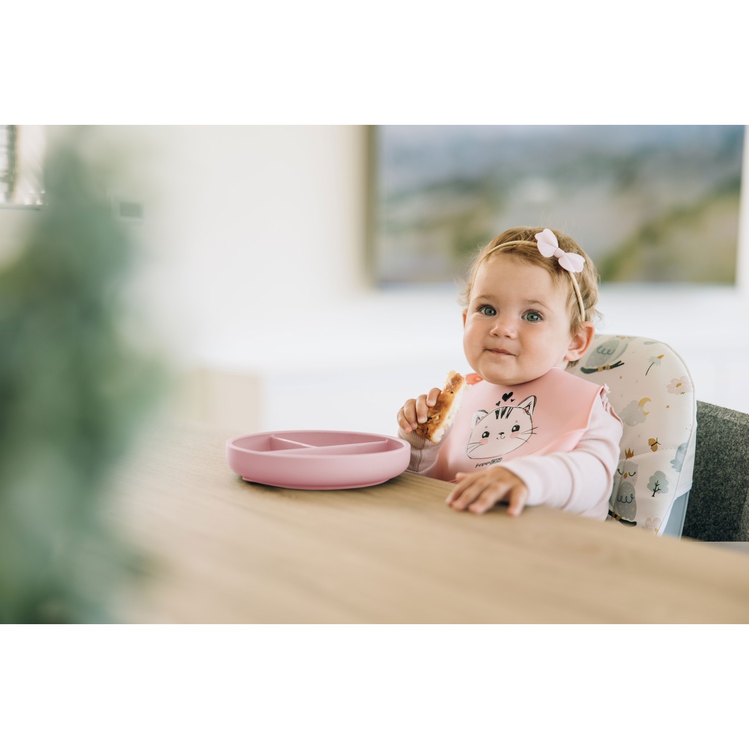 FreeON krožnik silikonski Pink