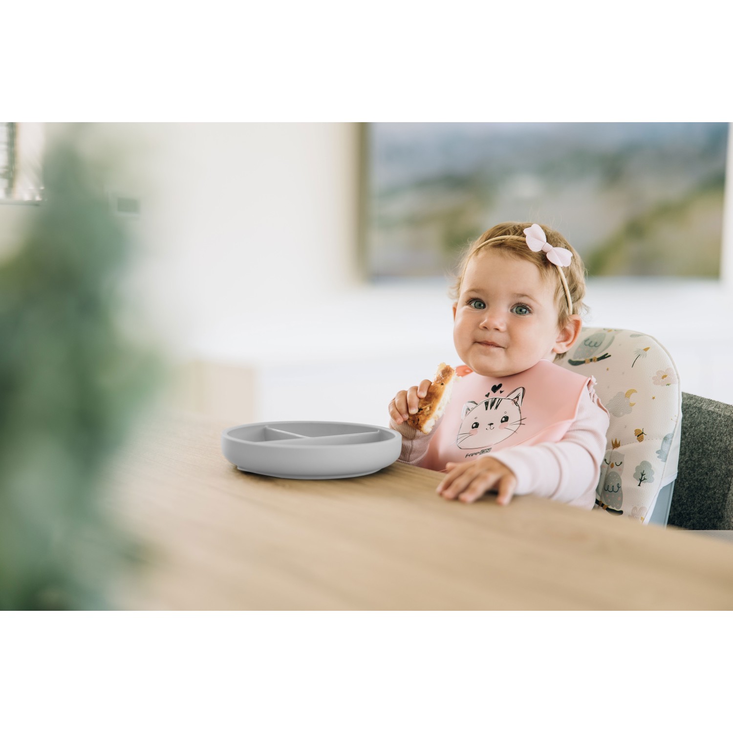 FreeON krožnik silikonski Grey