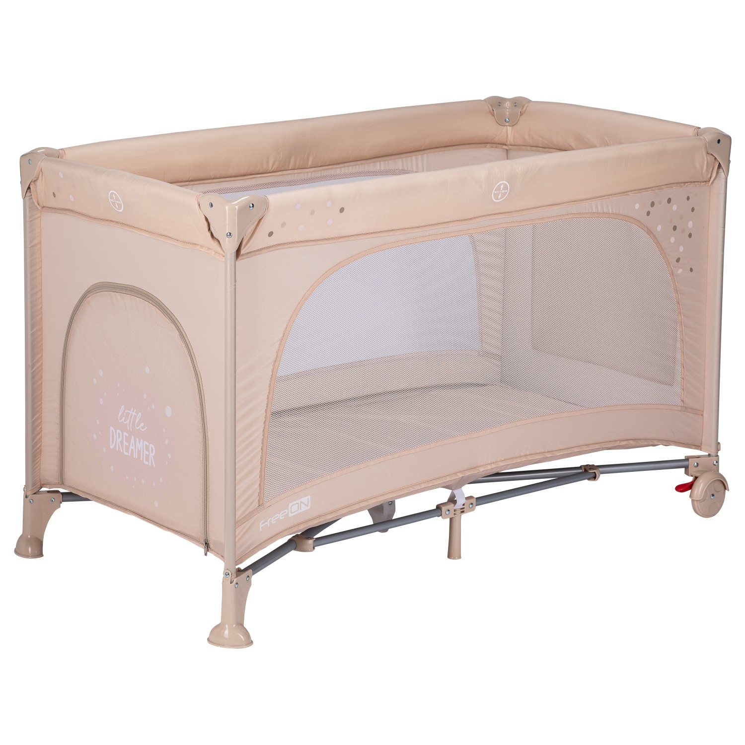 FreeON prenosna postelja Nook z odprtino beige