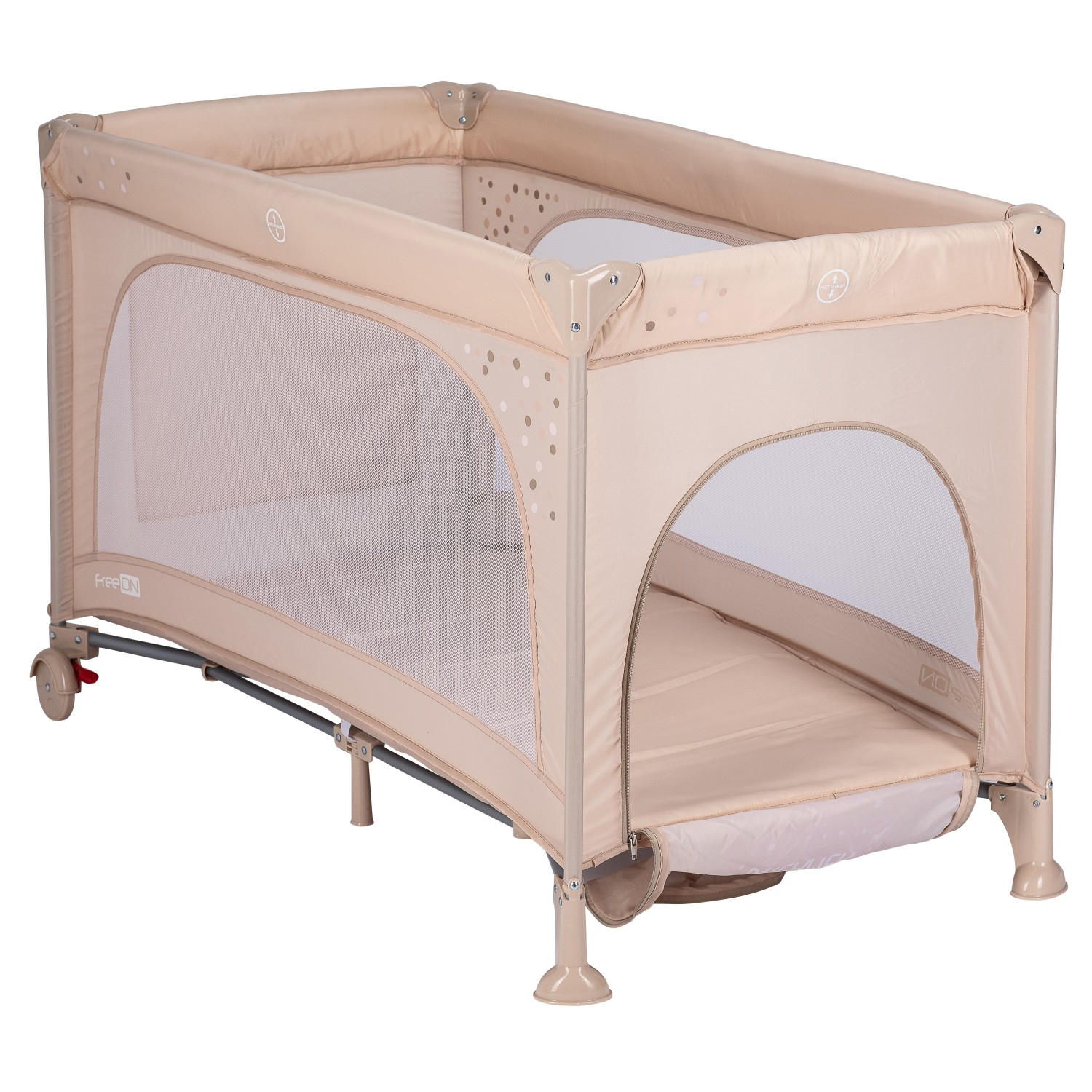 FreeON prenosna postelja Nook z odprtino beige
