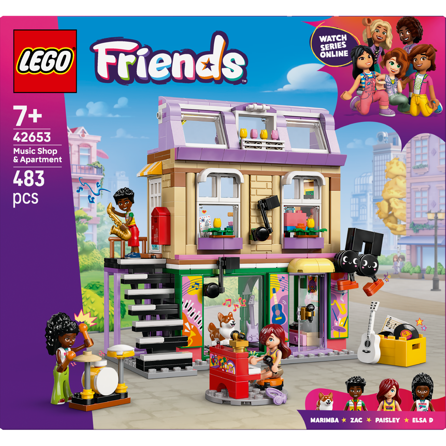 Lego® Friends 42653 Glasbena trgovina in stanovanje