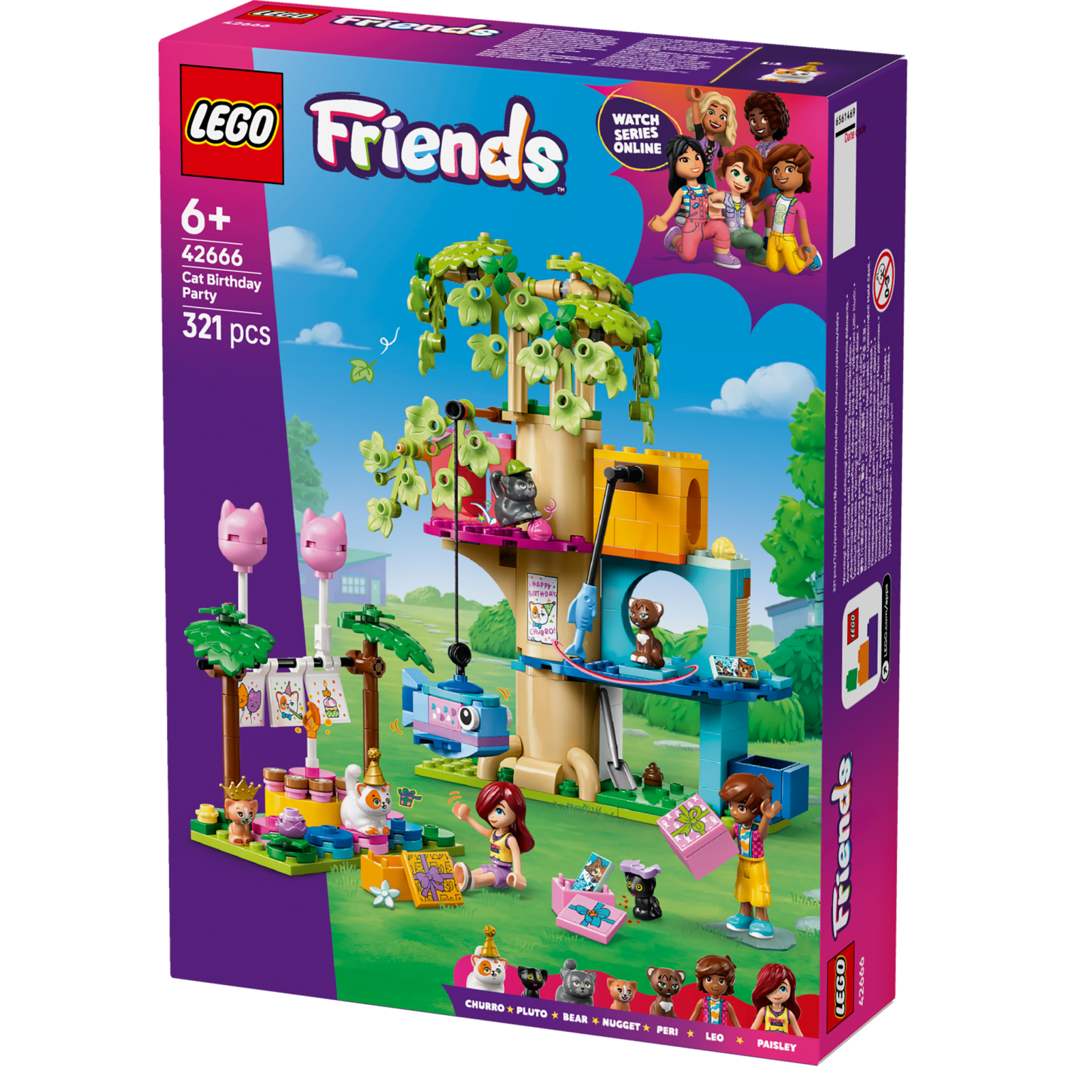 Lego® Friends 42666 Mačja rojstnodnevna zabava in hiša na drevesu