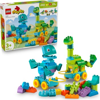 Kocke Duplo Dinozavri na kolesih 3v1 10451