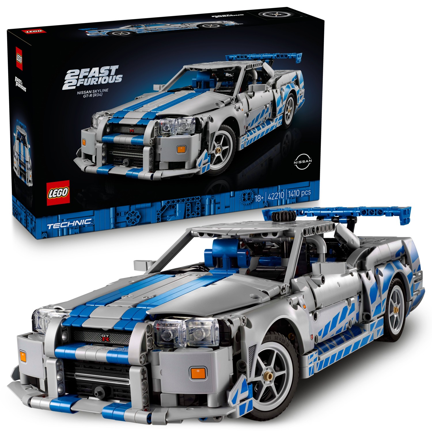 Kocke Technic Avtomobil 2 Fast 2 Furious Nissan Skyline GT-R (R34) 42210