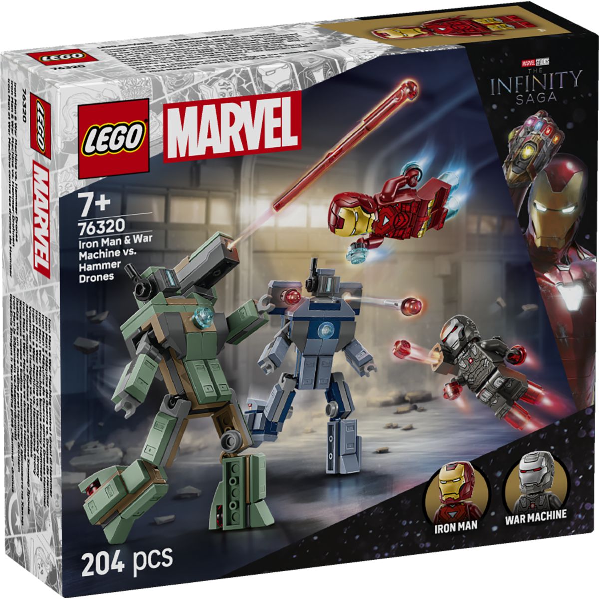 Lego Super Heroes Iron Man in War Machine proti dronom Hammer 76320