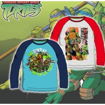 Majica dolg rokav Ninja želve sivo rdeče barve - 8 let