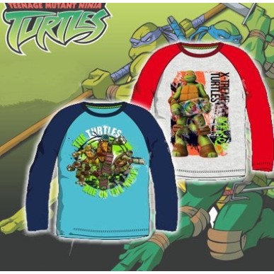 Majica dolg rokav Ninja želve sivo rdeče barve - 8 let