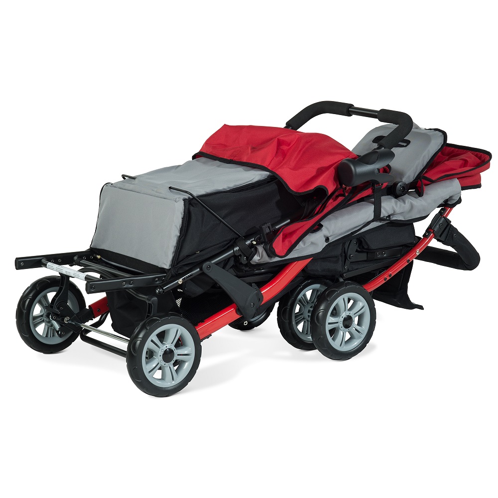 SPORT SPLASH TRIO Red z dežno prevleko - voziček za trojčke