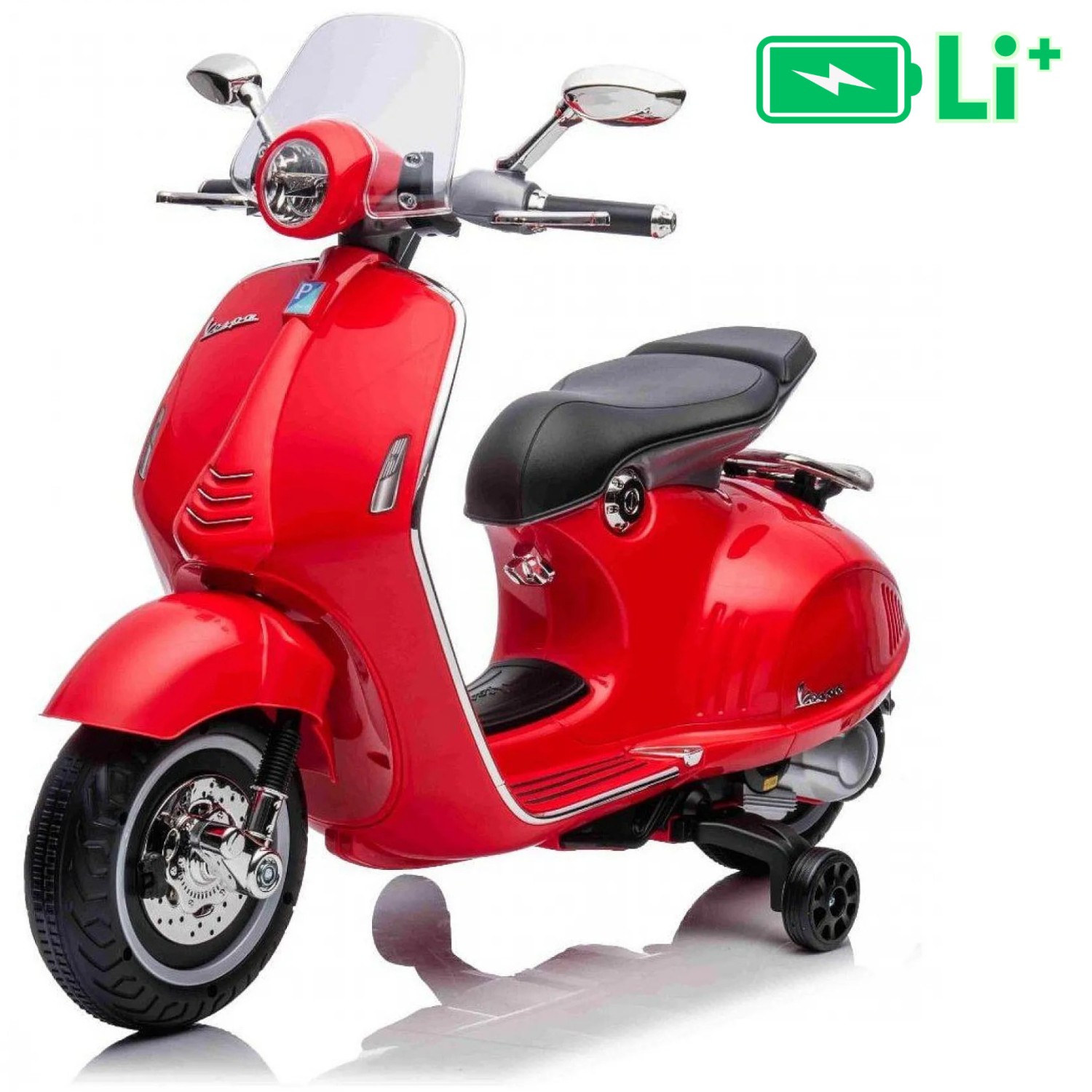 7,2V motor za otroke Vespa 946, Li-Ion, 2x 30W, rdeča