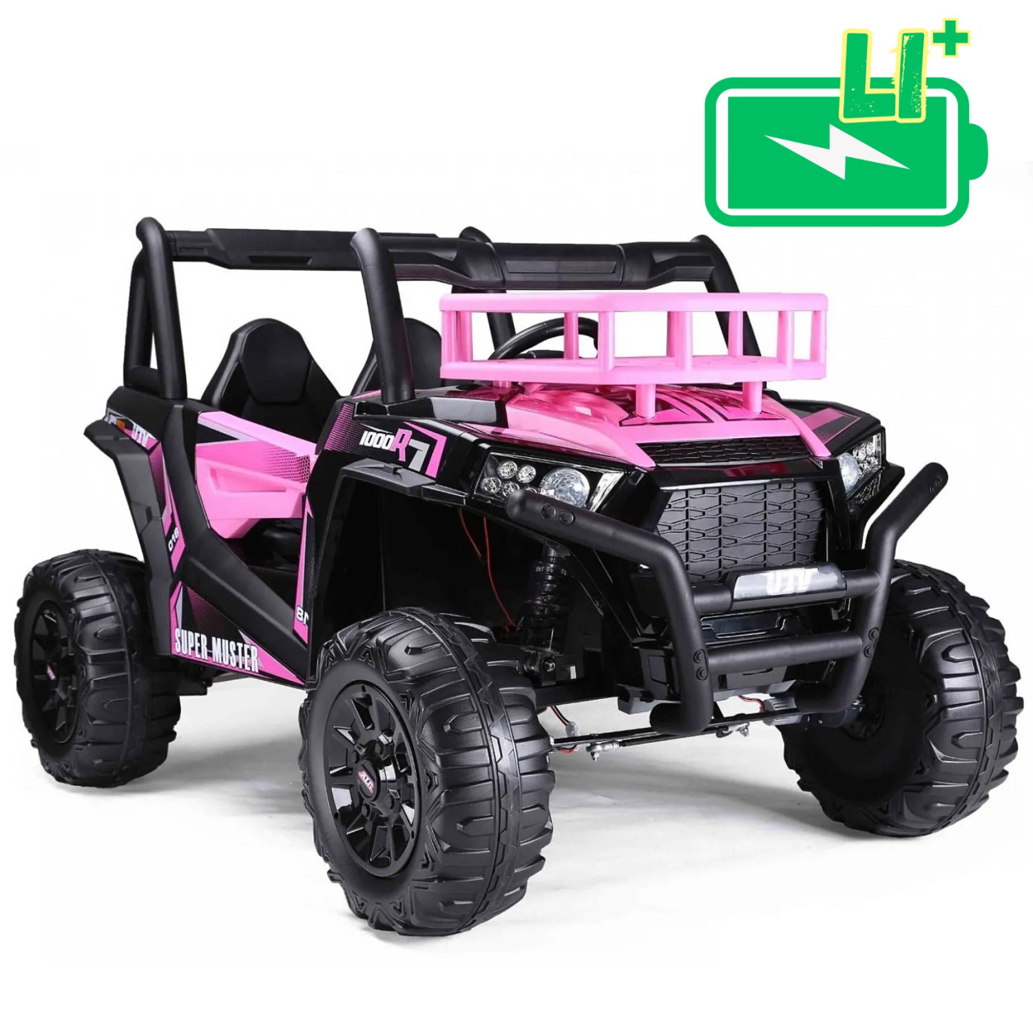 22V avto na akumulator UTV, Li-Ion, 400W, do 70kg, pink