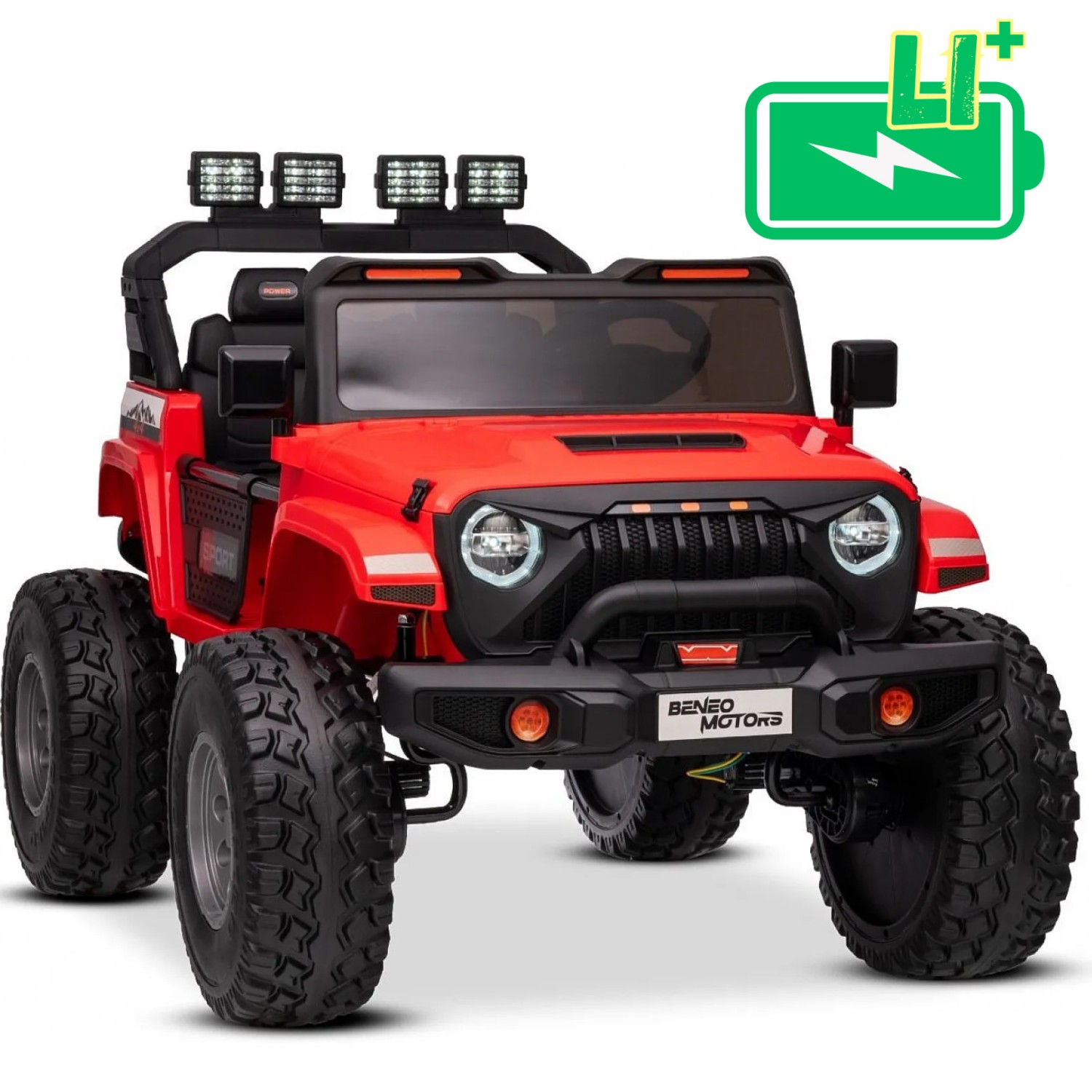 22V avto na daljinca OFFRIDE 4x4, Li baterija, rdeč, Beneo