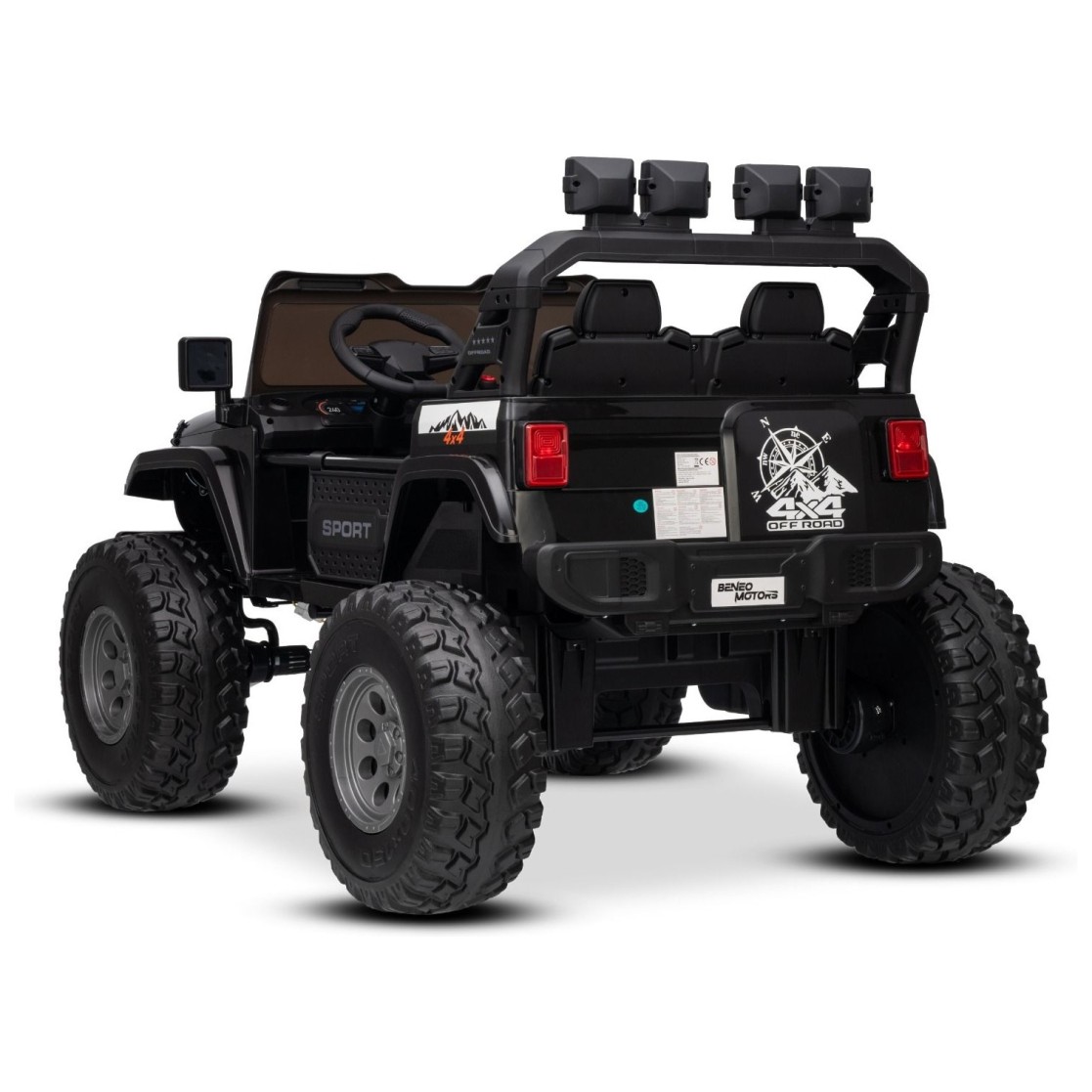 22V otroški avto OFFRIDE 210W, 4x4, Li baterija, črn, Beneo