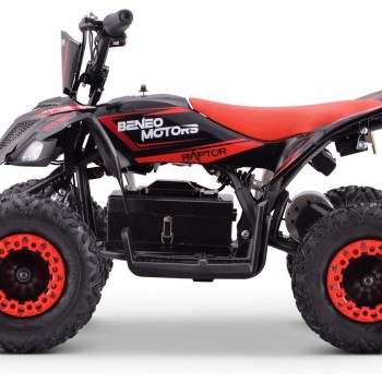 36V električni štirikolesnik Raptor, 800W, 25km/h, rdeč