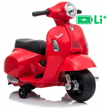 7,2V motor za otroke Vespa GTS Li-Ion, 30W, usnje, rdeča