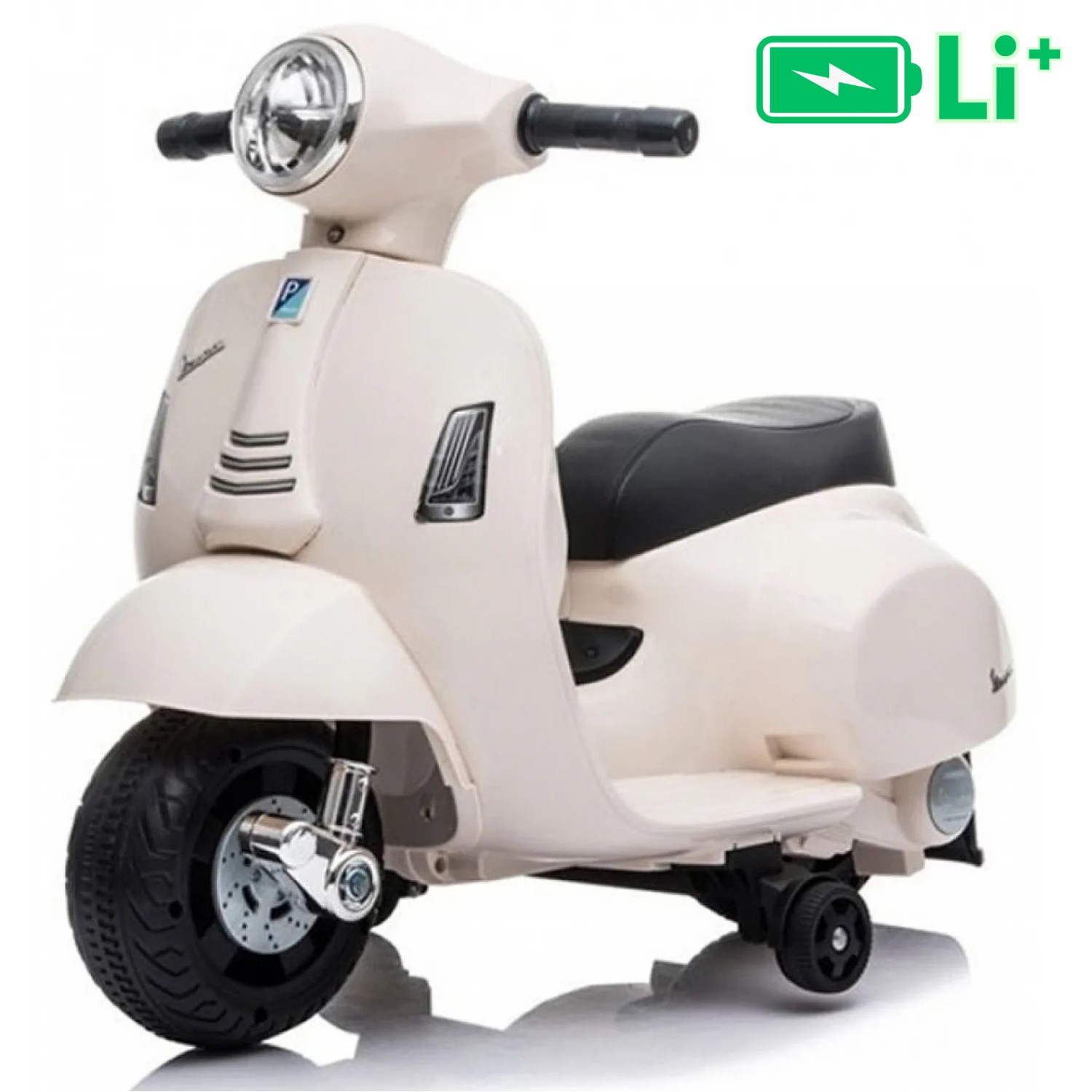 7,2V motor za otroke Vespa GTS Li-Ion, 30W, usnje, bela 7,2V motor za otroke Vespa GTS Li-Ion, 30W, usnje, bela