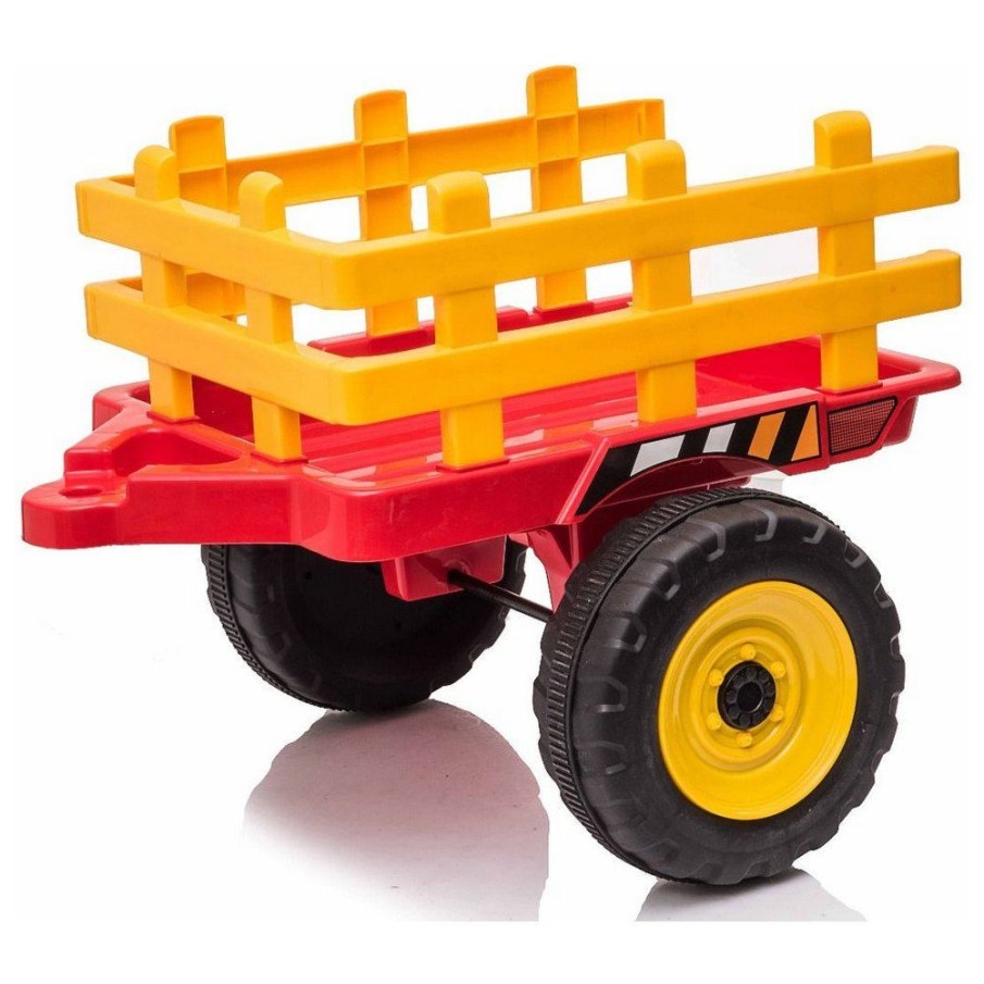 12v otroški traktor na akumulator  s prikolico rdeč