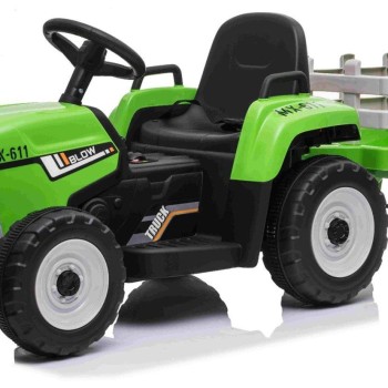 12v otroški traktor na akumulator  s prikolico zelen