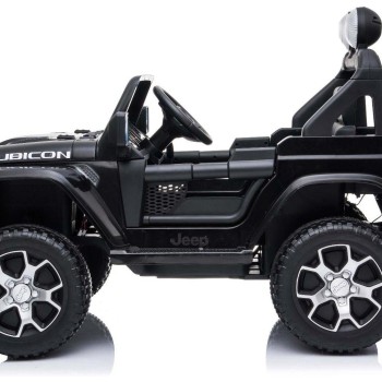12V JEEP Wrangler RUBICON 4x4 - otroški avto na akumulator, črn