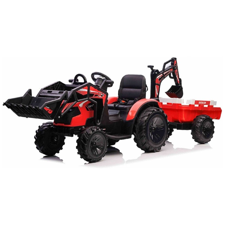 11V TOP-WORKER  - otroški traktor na akumulator, rdeč