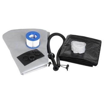 Napihljiv jacuzzi 180 cm - napihljivi masažni bazen, siv