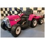 12V otroški traktor s prikolico pink