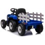 12v otroški traktor s prikolico moder
