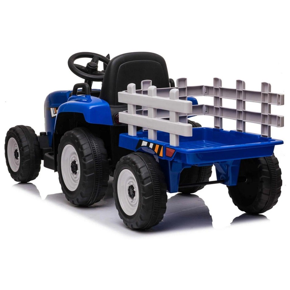 12v otroški traktor s prikolico moder