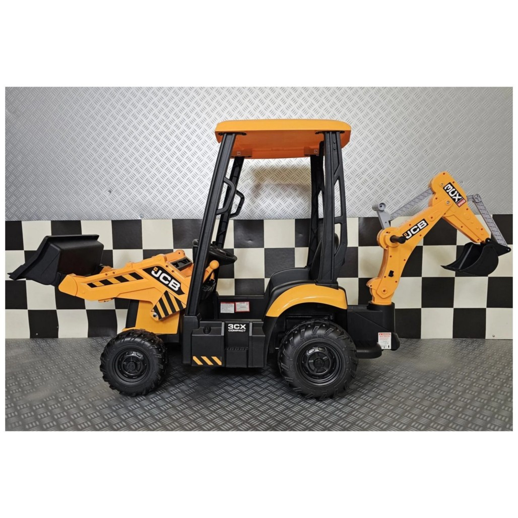 12V Otroški bager JCB SITEMASTER s streho