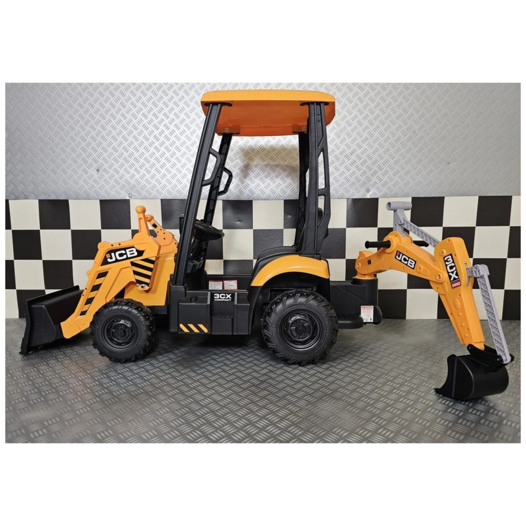 12V Otroški bager JCB SITEMASTER s streho