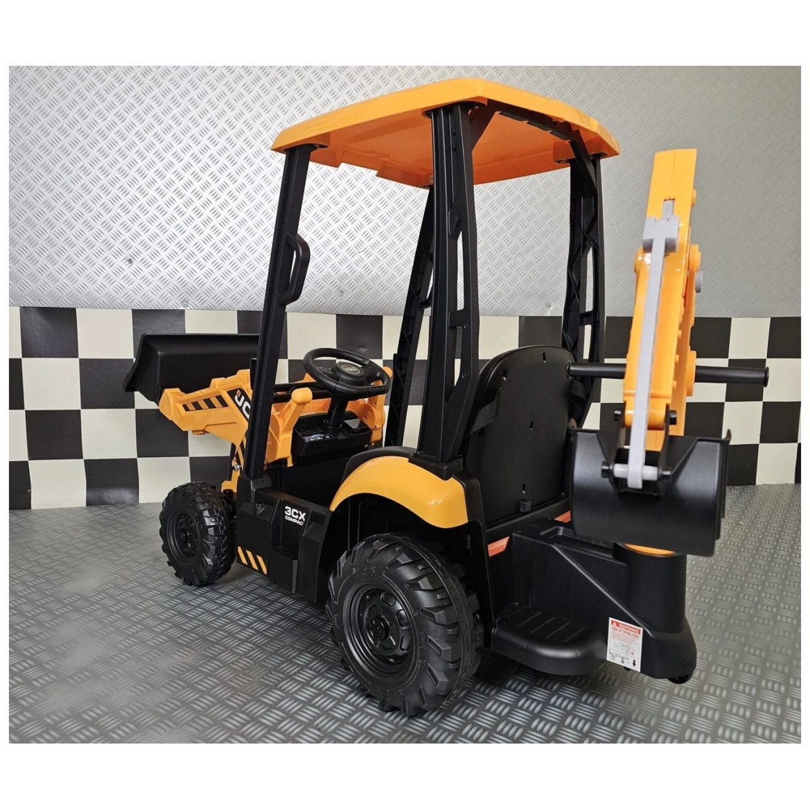 12V Otroški bager JCB SITEMASTER s streho