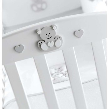 Lesena otroška postelja CHARLY White Grey