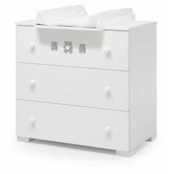 Predalnik komoda s prostorom za previjanje MOLLY White Grey
